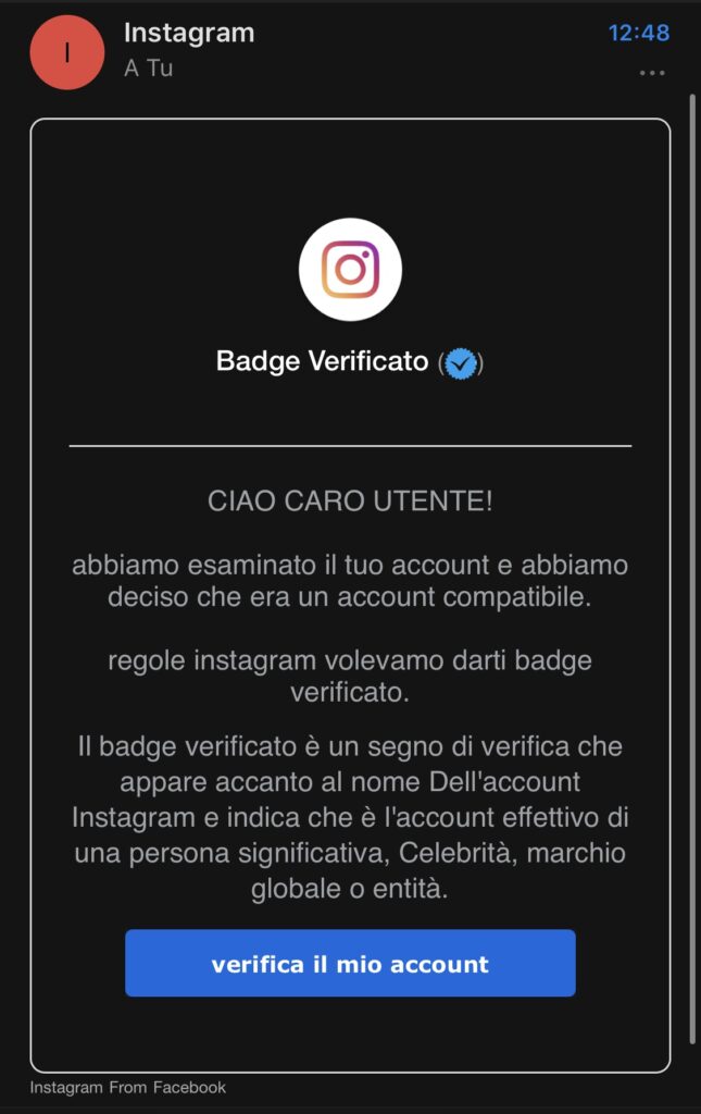 Profilo Instagram hackerato