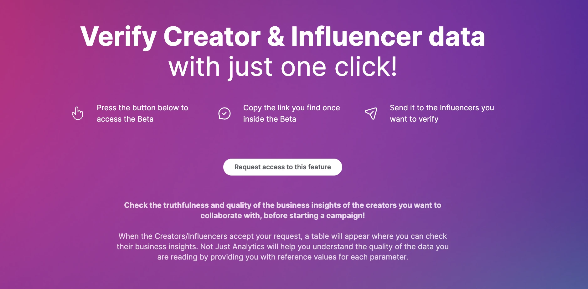 Verify creator insights with a click!