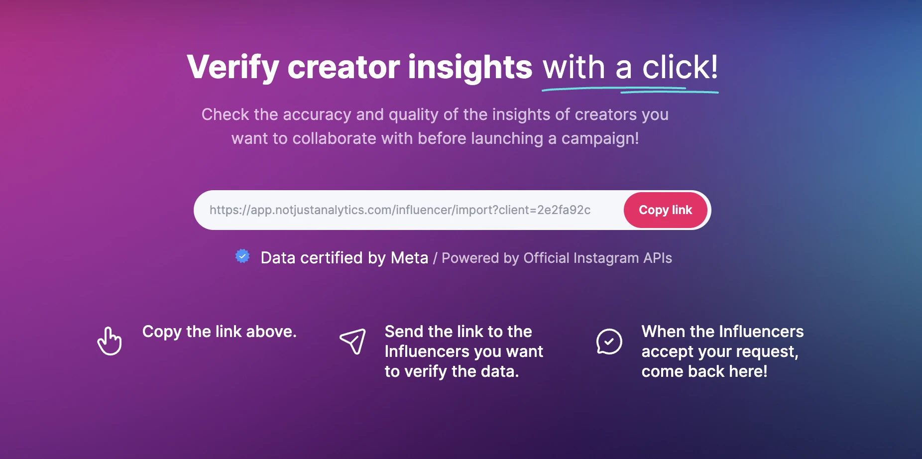 Verify creator insights with a click!