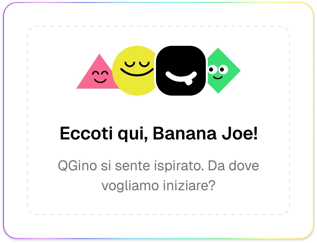 Schermata di Benvenuto di QGino